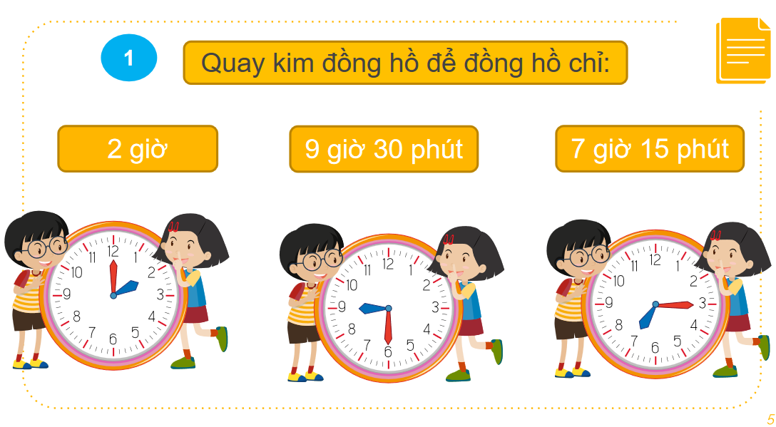 Giáo án điện tử Thực hành và trải nghiệm xem đồng hồ, xem lịch| Bài giảng PPT Toán lớp 2 Kết nối tri thức (ảnh 1)