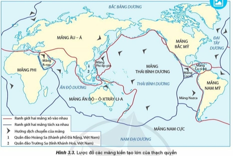 Địa Lí 10 Bài 3: Trái Đất. Thuyết kiến tạo mảng | Cánh diều  (ảnh 3)