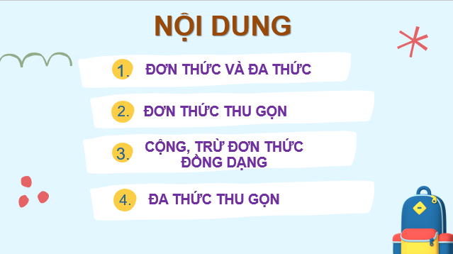 Giáo án điện tử Đơn thức và đa thức nhiều biến | Bài giảng PPT Toán 8 Chân trời sáng tạo (ảnh 1)