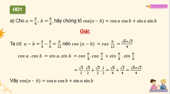 Giáo án điện tử Công thức lượng giác | Bài giảng PPT Toán 11 Kết nối tri thức (ảnh 1)