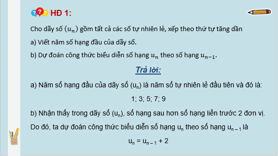 Giáo án điện tử Cấp số cộng | Bài giảng PPT Toán 11 Kết nối tri thức (ảnh 1)