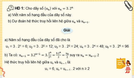 Giáo án điện tử Cấp số nhân | Bài giảng PPT Toán 11 Kết nối tri thức (ảnh 1)