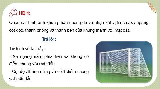 Giáo án điện tử Đường thẳng và mặt phẳng song song | Bài giảng PPT Toán 11 Kết nối tri thức (ảnh 1)