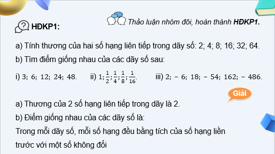 Giáo án điện tử Cấp số nhân | Bài giảng PPT Toán 11 Chân trời sáng tạo (ảnh 1)