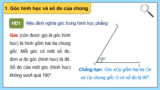 Giáo án điện tử Góc lượng giác. Giá trị lượng giác của góc lượng giác | Bài giảng PPT Toán 11 Cánh diều (ảnh 1)