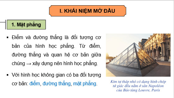 Giáo án điện tử Đường thẳng và mặt phẳng trong không gian | Bài giảng PPT Toán 11 Cánh diều (ảnh 1)