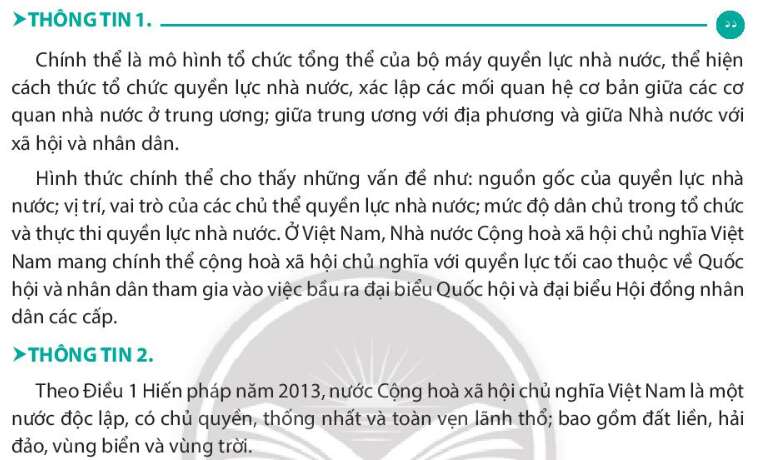 Pháp luật 10 Bài 21: Nội dung cơ bản của Hiến pháp nước Cộng hòa xã hội chủ nghĩa Việt Nam năm 2013 về chính trị | Chân trời sáng tạo (ảnh 2)