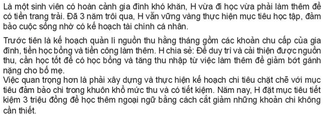 Kinh tế 10 Bài 10: Lập kế hoạch tài chính cá nhân | Kết nối tri thức (ảnh 1)