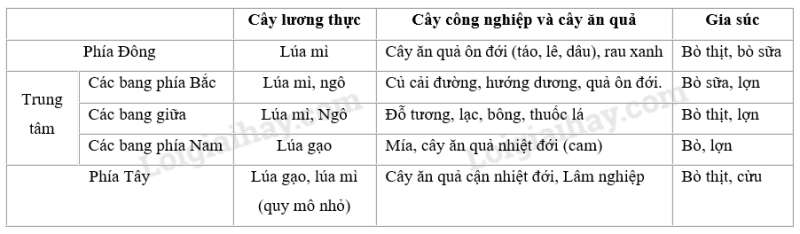 SBT Địa lí 11 Bài 6 Tiết 3: Thực hành: Tìm hiểu sự phân hóa lãnh thổ sản xuất của Hoa Kì | Giải SBT Địa lí lớp 11 (ảnh 2)