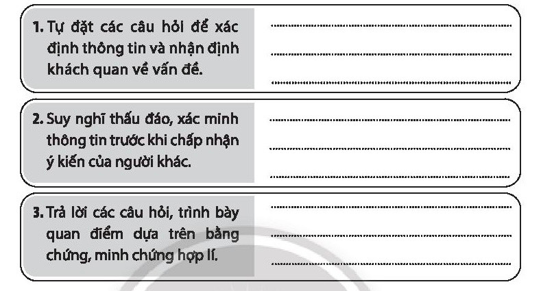 Sách bài tập HĐTN 10 Chủ đề 2: Xây dựng quan điểm sống - Chân trời sáng tạo (ảnh 1)