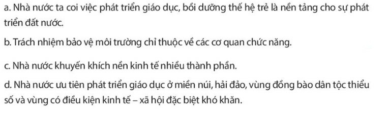 Pháp luật 10 Bài 23: Nội dung cơ bản của Hiến pháp nước Cộng hòa xã hội chủ nghĩa Việt Nam năm 2013 về kinh tế, văn hóa, giáo dục, khoa học, công nghệ và môi trường | Chân trời sáng tạo (ảnh 9)