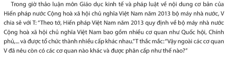 Pháp luật 10 Bài 24: Nội dung cơ bản của Hiến pháp nước Cộng hòa xã hội chủ nghĩa Việt Nam năm 2013 về bộ máy nhà nước | Chân trời sáng tạo (ảnh 1)