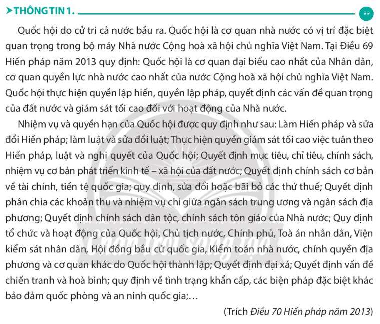 Pháp luật 10 Bài 24: Nội dung cơ bản của Hiến pháp nước Cộng hòa xã hội chủ nghĩa Việt Nam năm 2013 về bộ máy nhà nước | Chân trời sáng tạo (ảnh 2)