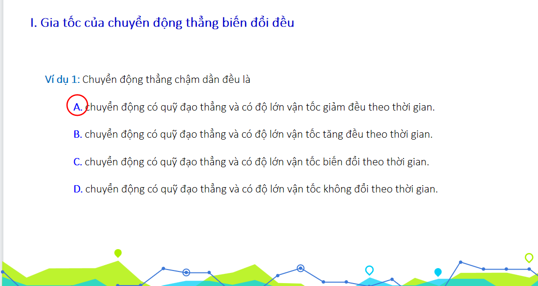 Giáo án điện tử Chuyển động thẳng biến đổi đều| Bài giảng PPT Vật lí 10 (ảnh 1)