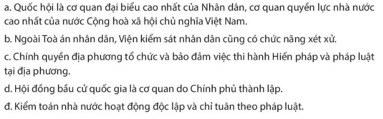 Pháp luật 10 Bài 24: Nội dung cơ bản của Hiến pháp nước Cộng hòa xã hội chủ nghĩa Việt Nam năm 2013 về bộ máy nhà nước | Chân trời sáng tạo (ảnh 9)