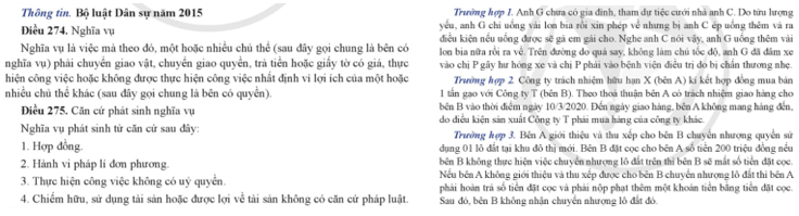 Trường hợp 1 anh G sẽ phải thực hiện nghĩa vụ gì với chị P