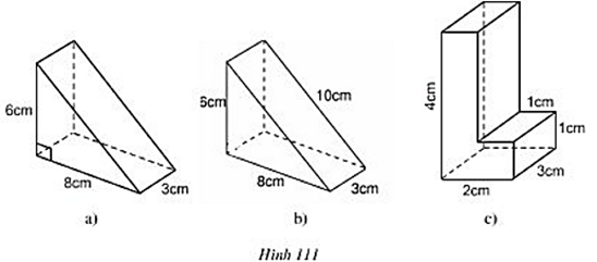 Hãy tính thể tích và diện tích toàn phần của chúng theo các kích thước đã cho trên hình (ảnh 1)