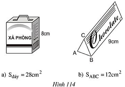 Tính thể tích của hộp xà phòng và hộp sô-cô-la (ảnh 1)