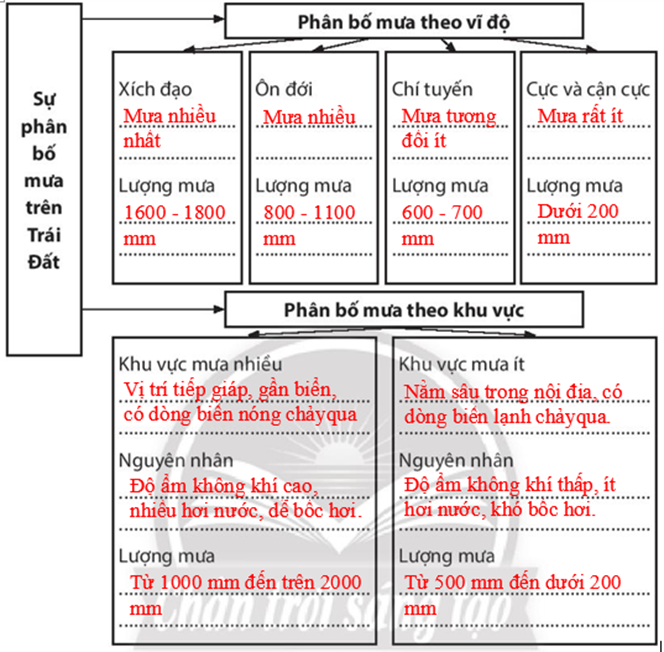 Sách bài tập Địa lí 10 Bài 10: Mưa - Chân trời sáng tạo (ảnh 1)