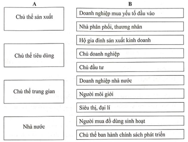 SBT Kinh tế Pháp luật 10 Bài 2 (Cánh diều): Các chủ thể của nền kinh tế  (ảnh 1)