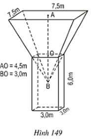 Tính thể tích của hình cho trên hình 149 (ảnh 1)