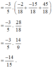 Tính giá trị của biểu thức. a)((-2)/(-5) : 3/(-4)) x 4/5;