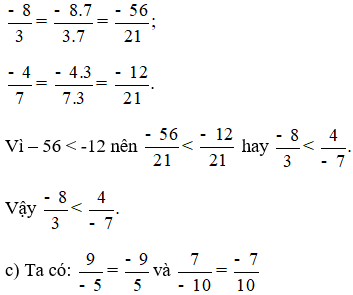 So sánh: a) (-9)/4 và 1/3