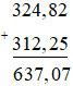 Tính: a) 324,82 + 312,25; b) (- 12,07) + (- 5,79);