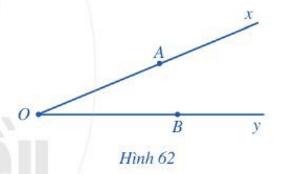 Hãy đọc tên các tia gốc O trong Hình 62