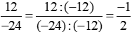 Rút gọn các phân số sau: 12/(-24); (-39)/75;