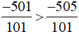 So sánh: -501/-101 và -5