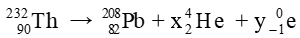 Phân rã tự nhiên 232Th90 tạo ra đồng vị bền 208Pb82
