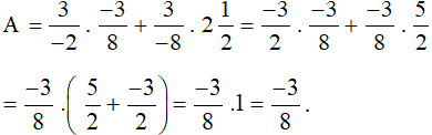 Tính giá trị biểu thức A = 3/-2. m/n