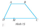 Cho hình thang ABCD có hai đáy là AB và DC (Hình 15). Điểm M nằm trên đoạn DC