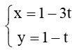 Cho đường thẳng ∆: x – 3y + 4 = 0. Phương trình nào dưới đây là phương trình tham số của ∆?