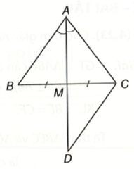 Cho tam giác ABC và M là trung điểm của đoạn thẳng BC. Giả sử AM vuông góc với BC