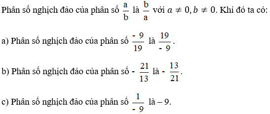 Tìm phân số nghịch đảo của mỗi phân số sau: