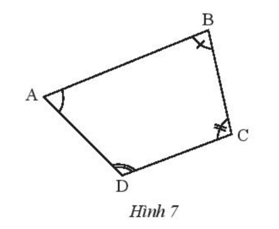 Hãy chia tứ giác ABCD trong Hình 7 thành hai tam giác