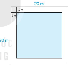 Một mảnh vườn hình vuông cạnh 20 m. Người ta làm một lối đi 