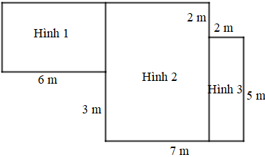 Một mảnh vườn có hình dạng như hình dưới đây. Tính diện tích mảnh vườn