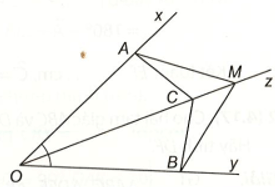 Cho tia Oz là tia phân giác của góc xOy. Lấy các điểm A, B, C lần lượt thuộc các tia Ox, Oy, Oz