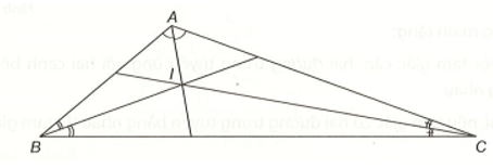 Kí hiệu I là điểm đồng quy của ba đường phân giác trong tam giác ABC
