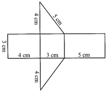 Bên dưới là hình khai triển của hình lăng trụ đứng