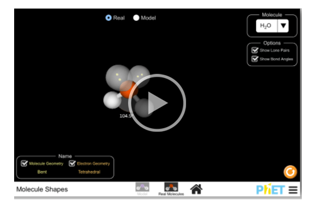 Thực hành thí nghiệm Hình dạng phân tử bằng phần mềm PhET