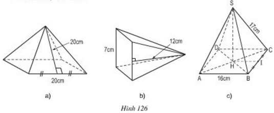 Giải Câu 43 Bài 8: Diện tích xung quanh của hình chóp đều - sgk Toán 8 tập 2 Trang 121