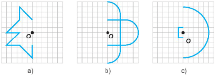 Em hãy hoàn thiện các bức vẽ dưới đây để thu được các hình có tâm đối xứng O