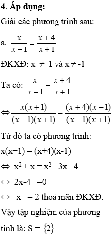 Giáo án Toán 8 Bài 5: Phương trình chứa ẩn ở mẫu mới nhất