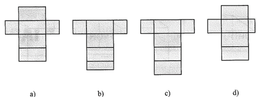 Tấm bìa nào sau đây có thể gấp được thành hình hộp chữ nhật