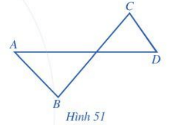 Trong Hình 51, biết AB = 4cm, BC = 7cm, CD = 3cm, AD = 9cm