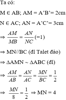 Giáo án Toán 8 Bài 5: Trường hợp đồng dạng thứ nhất mới nhất